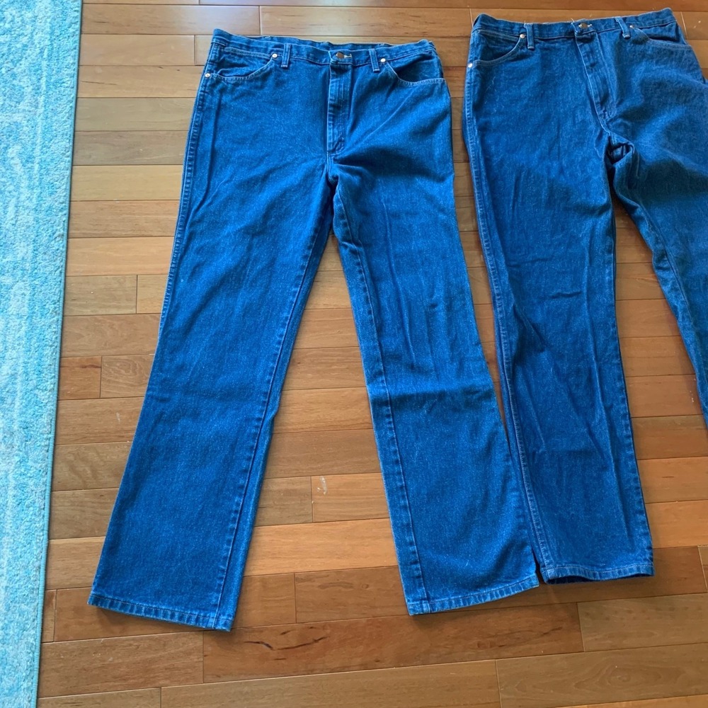 3 Wrangler Jeans Mens 38x34 13MWZPWD 936PWD ( 2 Original 1 Slim Fit) Cowboy Cut - Picture 8 of 16